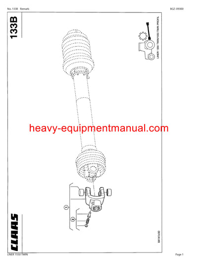 PDF Claas 1550 Liner Twin Swather Parts Manual
