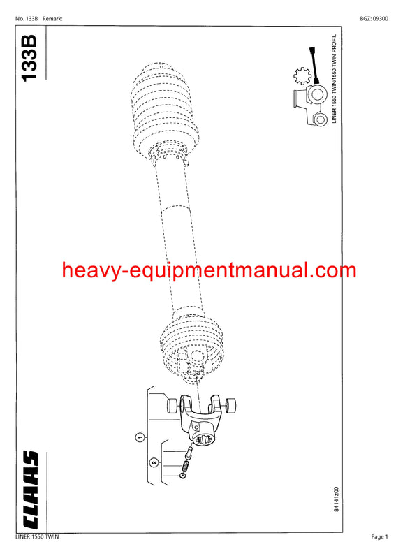 PDF Claas 1550 Liner Twin Swather Parts Manual