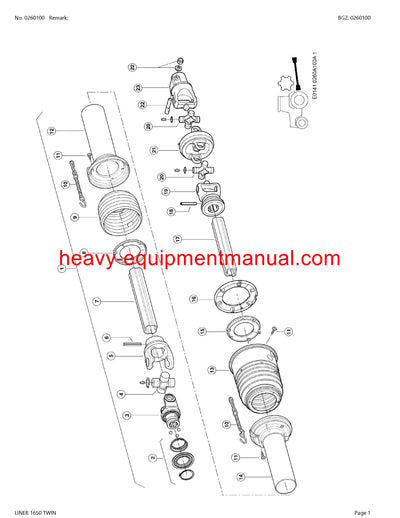 CLAAS LINER 1650 TWIN SWATHER PARTS CATALOG MANUAL SN G0001001-G099999