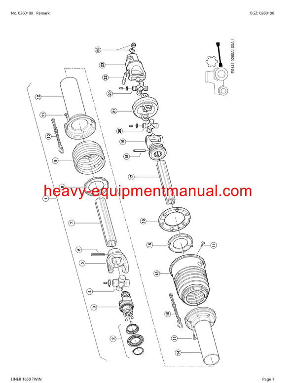 CLAAS LINER 1650 TWIN SWATHER PARTS CATALOG MANUAL SN G0001001-G099999