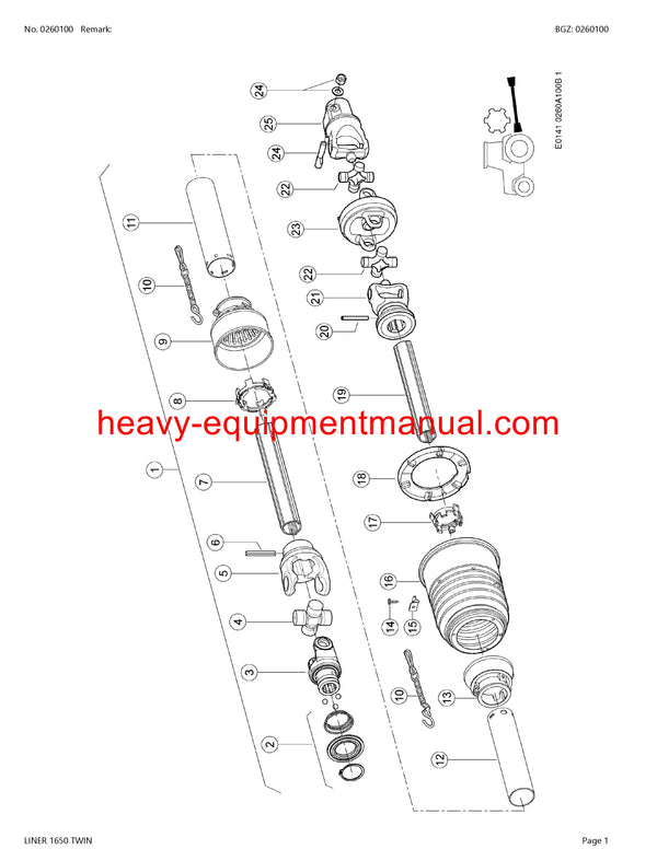 CLAAS LINER 1650 TWIN SWATHER PARTS CATALOG MANUAL SN G0001001-G099999