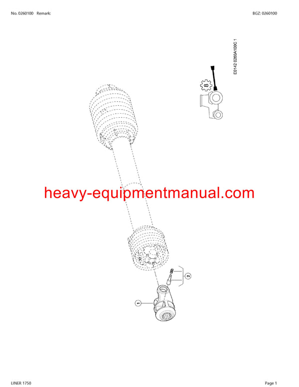 CLAAS LINER 1750 SWATHER PARTS CATALOG MANUAL SN G0101001-G0199999