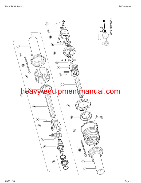 CLAAS LINER 1750 SWATHER PARTS CATALOG MANUAL SN G0101001-G0199999