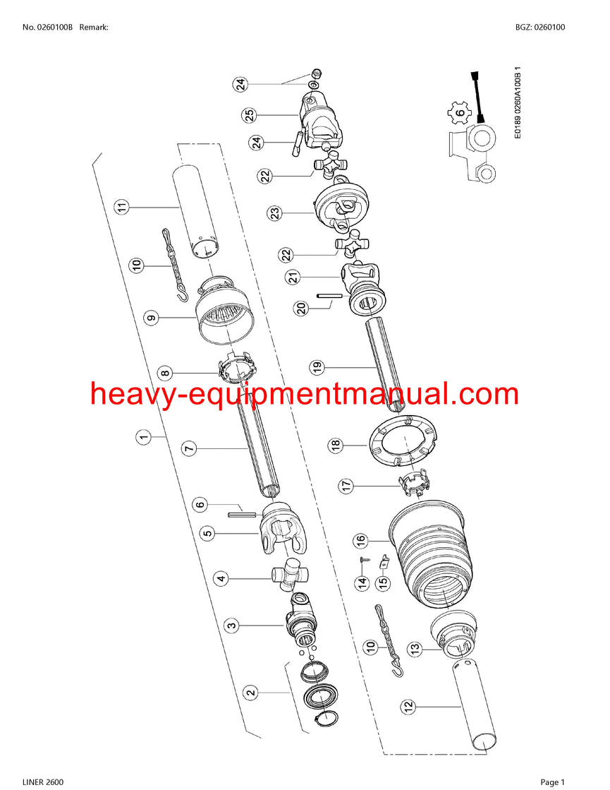 PDF Claas 2600 Liner Swather Parts Manual