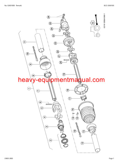 CLAAS LINER 2800 SWATHER PARTS CATALOG MANUAL SN 98701001-98709999