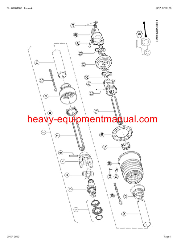 CLAAS LINER 2800 SWATHER PARTS CATALOG MANUAL SN 98701001-98709999