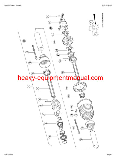 CLAAS LINER 2900 SWATHER PARTS CATALOG MANUAL SN 98801001-98809999