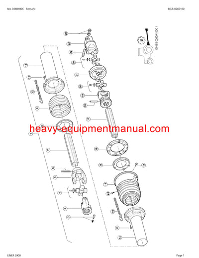 CLAAS LINER 2900 SWATHER PARTS CATALOG MANUAL SN 98801001-98809999