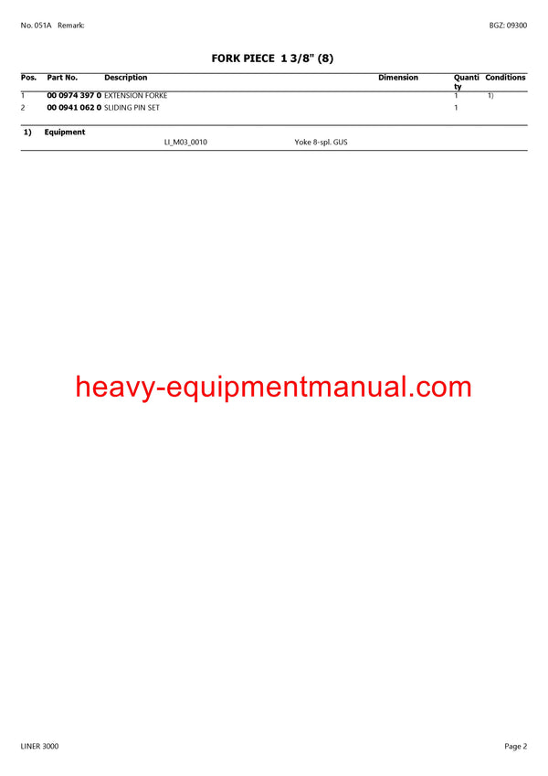 PDF Claas 3000 Liner Swather Parts Manual