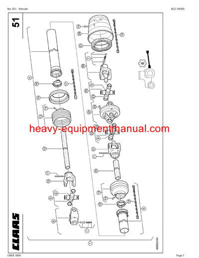 CLAAS LINER 3000 SWATHER PARTS CATALOG MANUAL SN 60501001-60599999