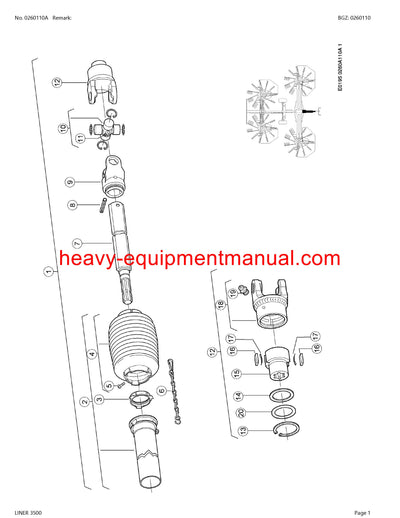 CLAAS LINER 3500 SWATHER PARTS CATALOG MANUAL SN G0401001-G0409999