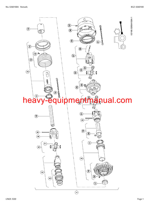 CLAAS LINER 3500 SWATHER PARTS CATALOG MANUAL SN G0401001-G0409999