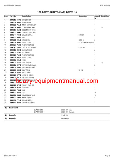 PDF Claas 370/ 370T Liner Swather Parts Manual PDF Claas 370/ 370T Liner Swather Parts Manual