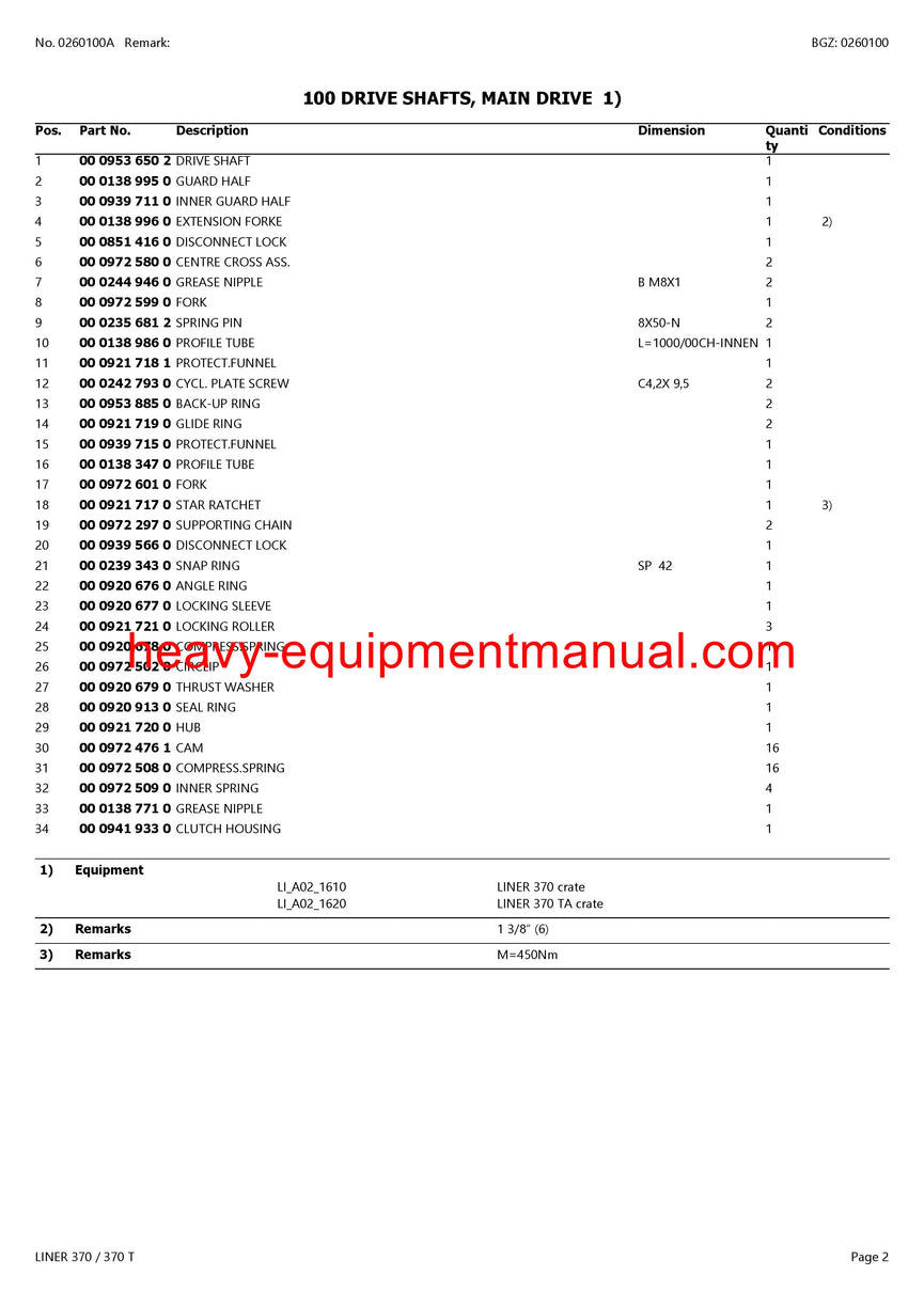 PDF Claas 370/ 370T Liner Swather Parts Manual