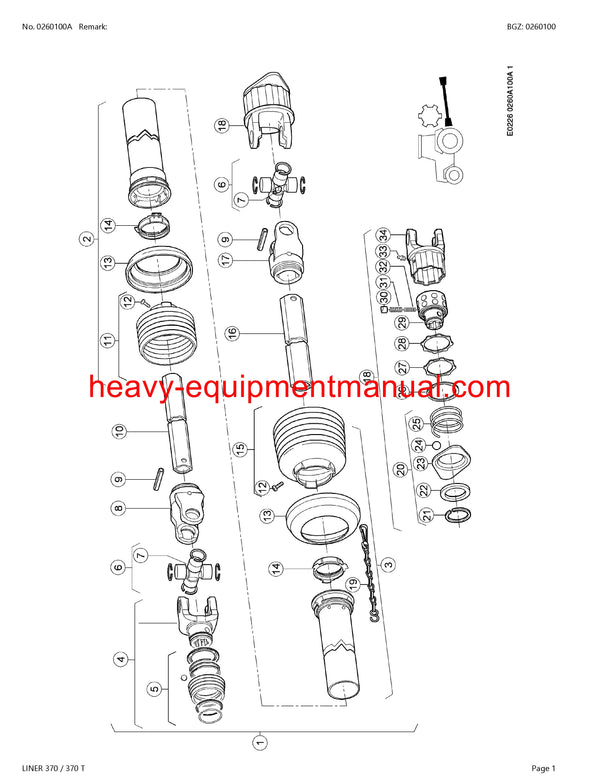 CLAAS LINER 370 370T SWATHER PARTS CATALOG MANUAL SN G1001001-G1009999