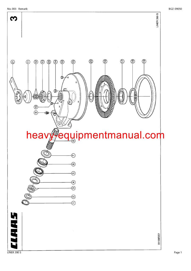 PDF Claas 390 S Liner Swather Parts Manual PDF Claas 390 S Liner Swather Parts Manual