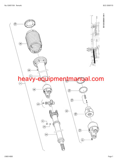 CLAAS LINER 4000 SWATHER PARTS CATALOG MANUAL SN G0501001-G0599999