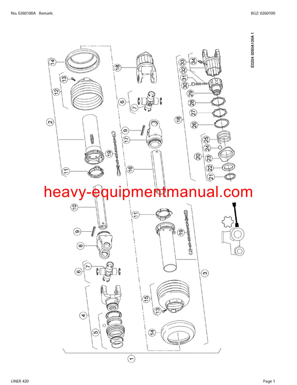 CLAAS LINER 420 SWATHER PARTS CATALOG MANUAL SN G11011001-G1109999