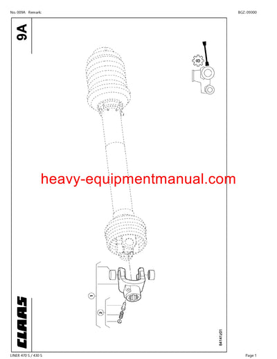 PDF Claas 470S 430S Liner Swather Parts Manual