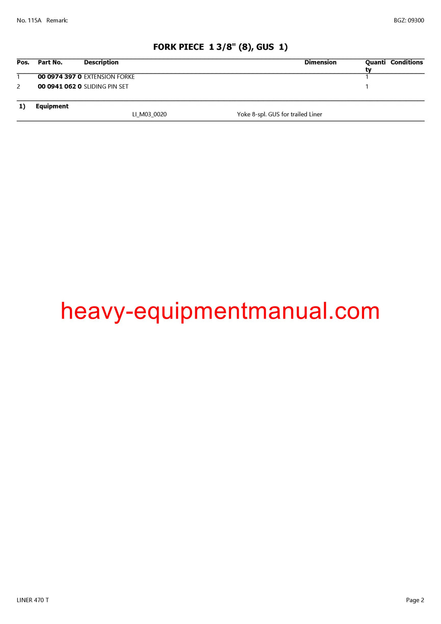 PDF Claas 470 T Liner Swather Parts Manual