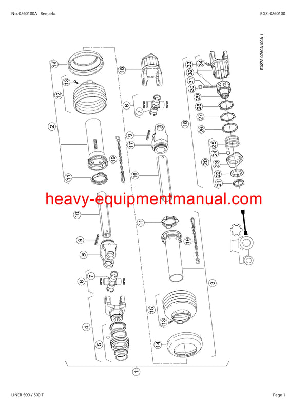 CLAAS LINER 500 500T SWATHER PARTS CATALOG MANUAL SN G1301001-G1309999