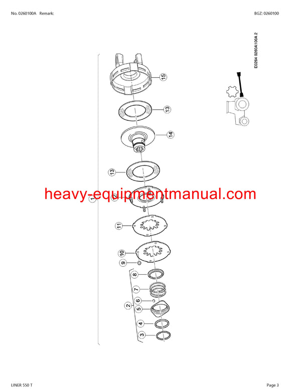 CLAAS LINER 550 T SWATHER PARTS CATALOG MANUAL SN G1401001-G1409999