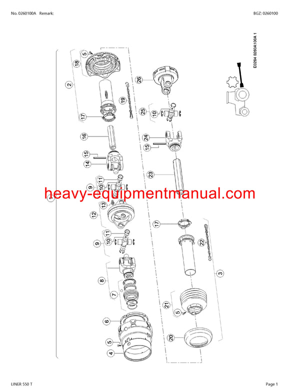 CLAAS LINER 550 T SWATHER PARTS CATALOG MANUAL SN G1401001-G1409999