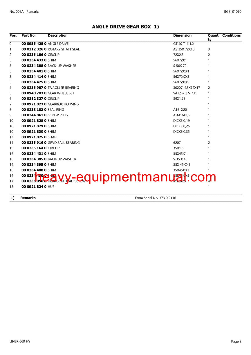 PDF Claas 660 HY Liner Swather Parts Manual