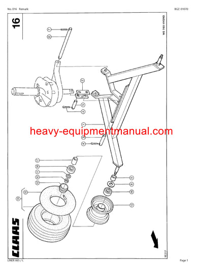 PDF Claas 665L Liner Swather Parts Manual
