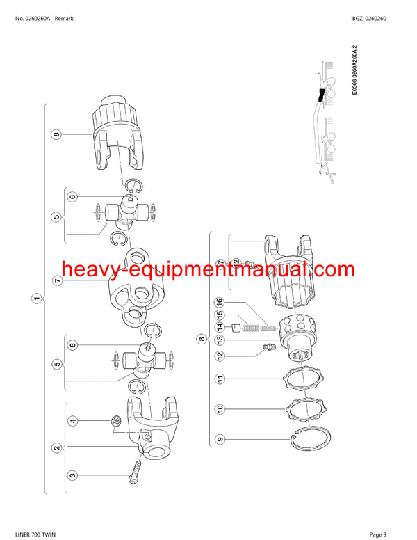 PDF Claas 700 Liner Twin Swather Parts Manual