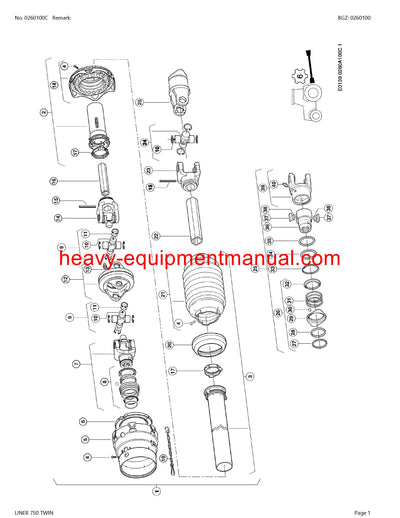 CLAAS LINER 750 TWIN SWATHER PARTS CATALOG MANUAL SN 60901001-60909999