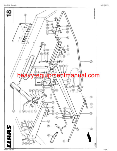 PDF Claas 760 HY Liner Swather Parts Manual