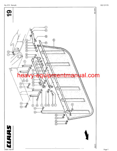 PDF Claas 760 HY Liner Swather Parts Manual