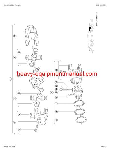 CLAAS LINER 800 TWIN SWATHER PARTS CATALOG MANUAL SN G1601001-G1609999