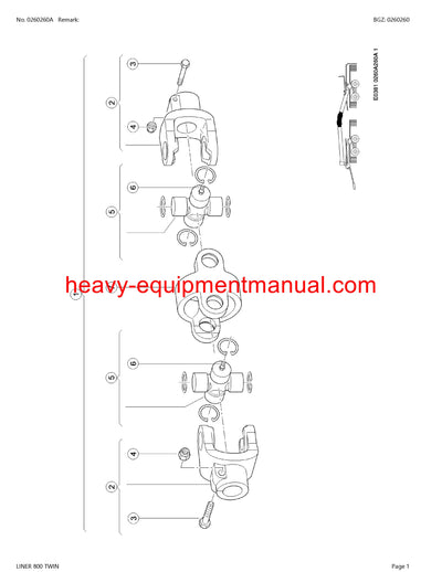 CLAAS LINER 800 TWIN SWATHER PARTS CATALOG MANUAL SN G1601001-G1609999