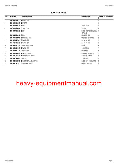 PDF Claas 327 S Liner Swather Parts Manual PDF Claas 327 S Liner Swather Parts Manual