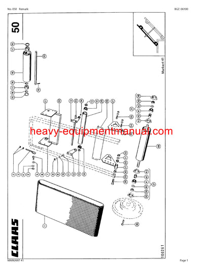 PDF Claas 41 Markant Baler Parts Manual
