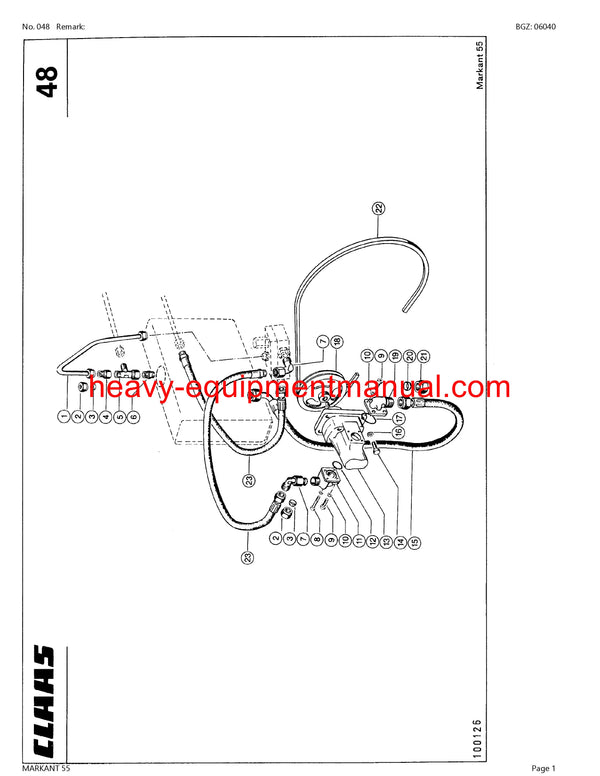 CLAAS MARKANT 55 BALER PARTS CATALOG MANUAL SN 02800009-02899999