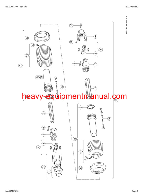 CLAAS MARKANT 650 BALER PARTS CATALOG MANUAL SN 776000011-77699999
