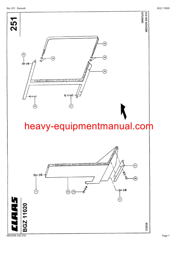 PDF Claas 330 - 310 Medion Combine Parts Manual