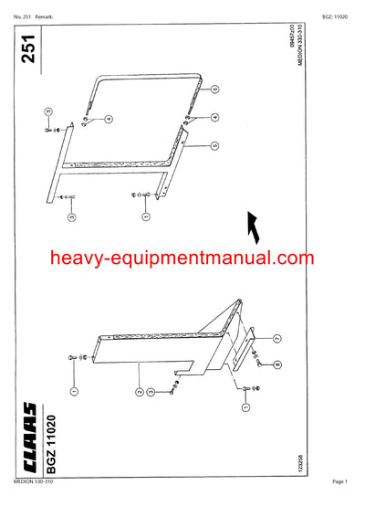 CLAAS MEDION 330-310 COMBINE PARTS CATALOG MANUAL