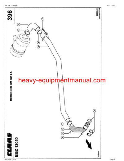 PDF Claas 330H Medion Combine Parts Manual