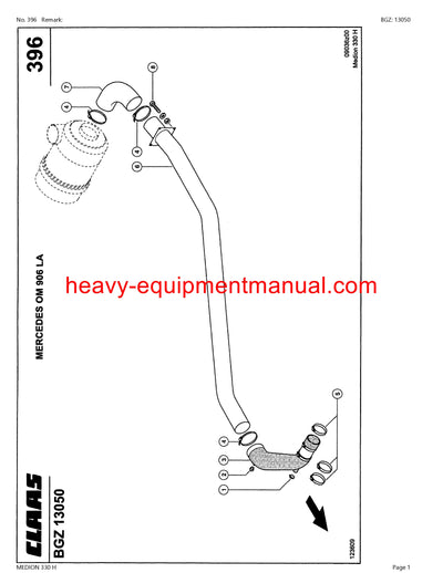 CLAAS MEDION 330H COMBINE PARTS CATALOG MANUAL