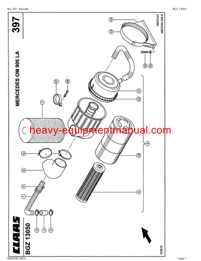 PDF Claas 330H Medion Combine Parts Manual
