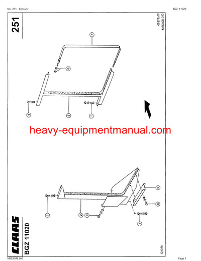 PDF Claas 340 Medion Combine Parts Manual