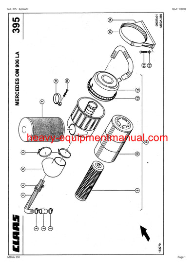 PDF Claas 350 Mega Combine Parts Manual