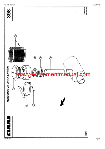 PDF Claas 350 Mega Combine Parts Manual