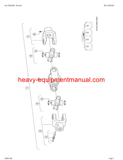 CLAAS ORBIS 600SD MAIZE HEADER PARTS CATALOG MANUAL