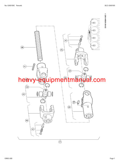 CLAAS ORBIS 600SD MAIZE HEADER PARTS CATALOG MANUAL