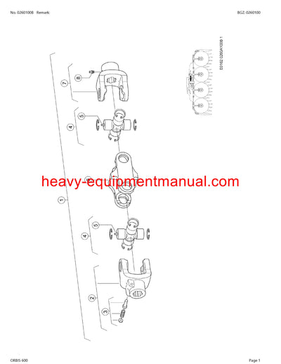 PDF Claas 600SD Orbis Maize Header Parts Manual